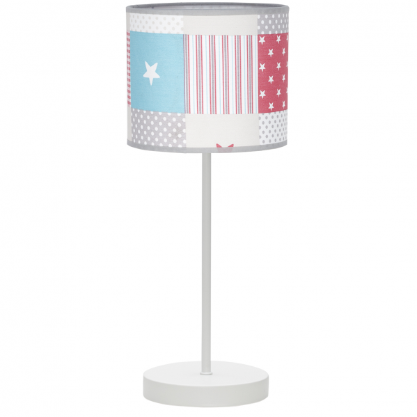 Lámpara de sobremesa infantil Abrila mix colores con casquillo E14, diseño seguro en metal y textil para habitación de niños, iluminación decorativa AI2 077371037