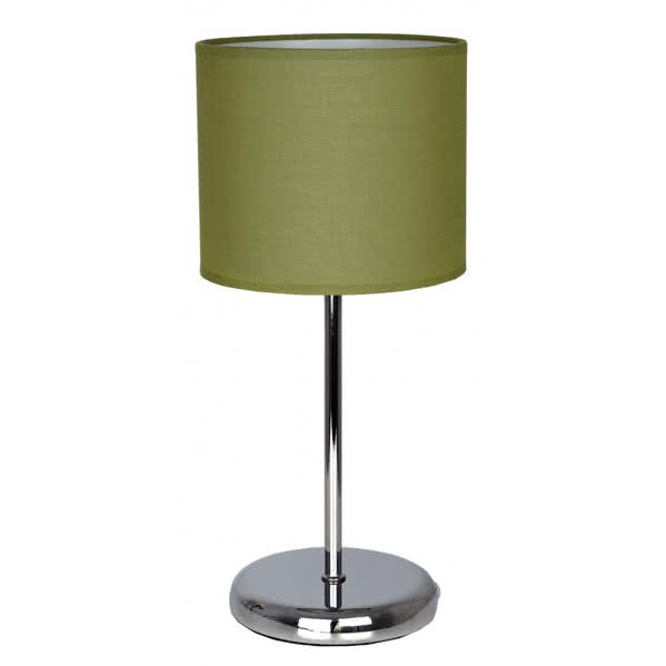 Lámpara de sobremesa Adriático verde de Abrila, modelo 077671006 con 1xE14, diseño clásico en metal y textil reciclable para iluminación y decoración del hogar, certificado CE.