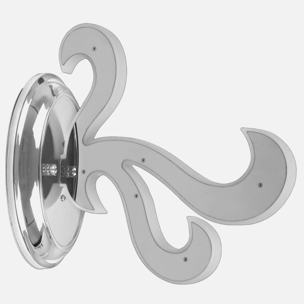 Aplique LED Fuego Cromo 9W 630lm de Abrila, diseño moderno en metal y acrílico con acabado cromo, luz blanca natural para iluminación interior y decoración, modelo AI2 con LED integrado.