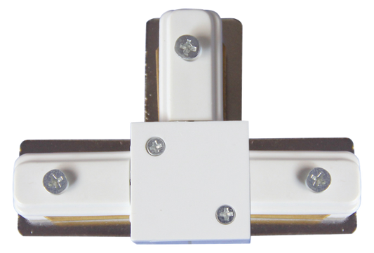 Conector en T blanco Fabrilamp 0840CONECT-T-BL, accesorio de iluminación interior y técnica, hecho en metal y policarbonato, ideal para bricolaje y proyectos profesionales.