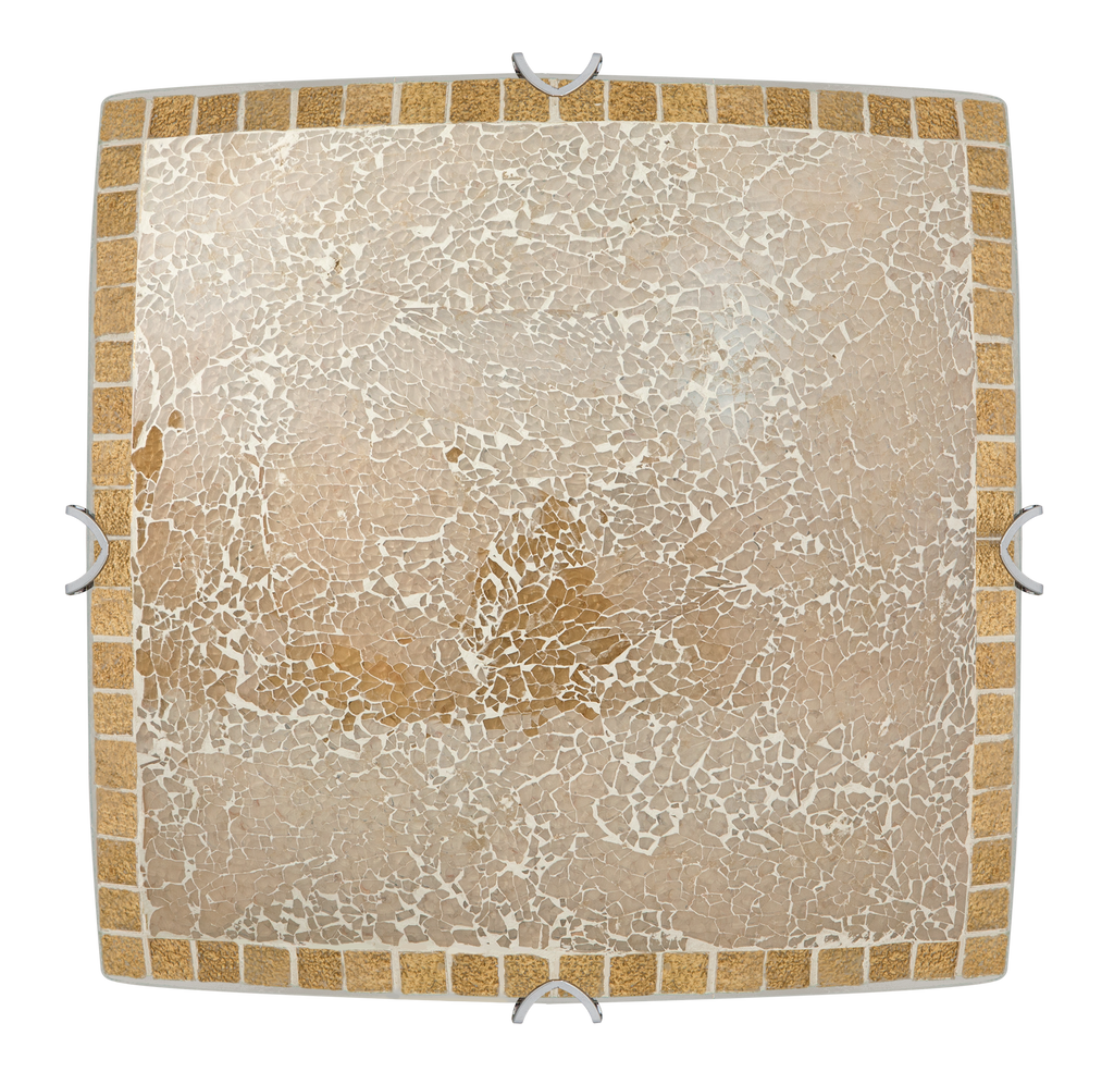 Plafón cuadrado CARBONO Ámbar con 4x E27, iluminación interior doméstica - Fabrilamp