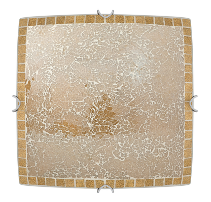 Plafón cuadrado CARBONO Ámbar con 4x E27, iluminación interior doméstica - Fabrilamp