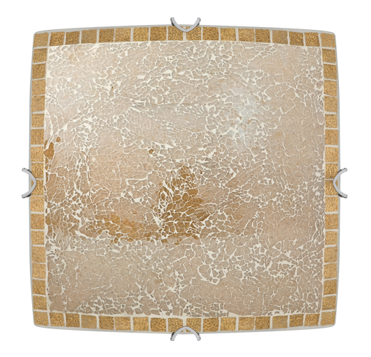 Plafón cuadrado CARBONO Ámbar con 4x E27, iluminación interior doméstica - Fabrilamp