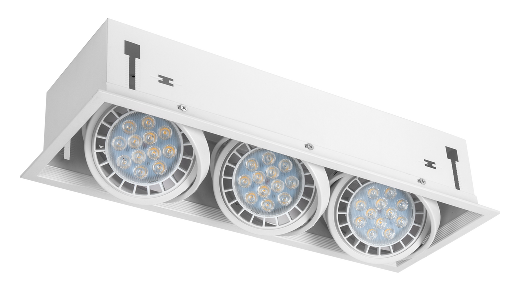 Foco empotrable Kardan Cesar Blanco 3xR111 – Fabrilamp, SKU 092383001, aluminio blanco para interiores, iluminación técnica
