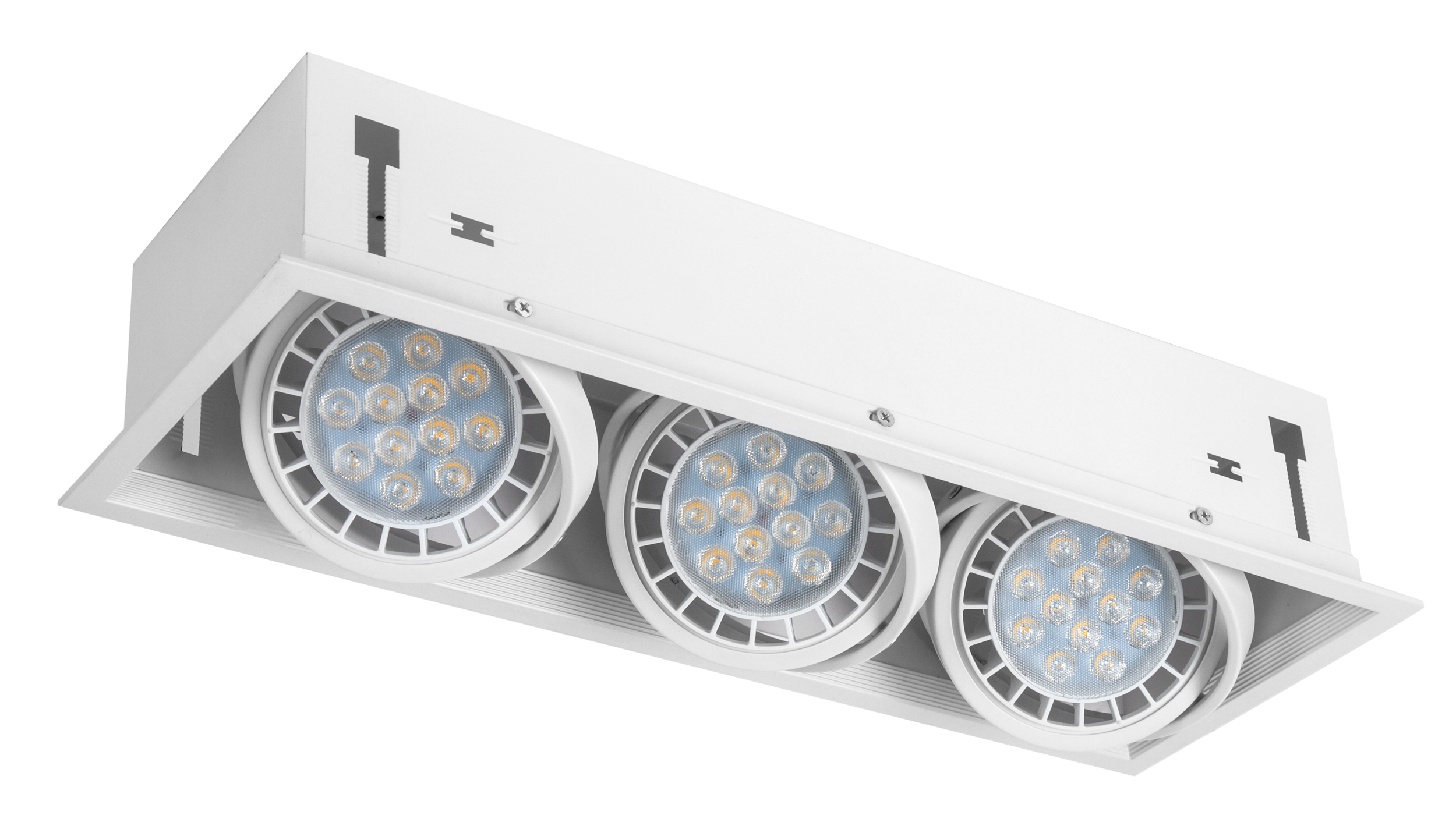 Foco empotrable Kardan Cesar Blanco 3xR111 – Fabrilamp, SKU 092383001, aluminio blanco para interiores, iluminación técnica