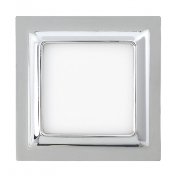 Downlight LED Ventura Cromo 12x12 cm, empotrable, 9W, luz blanca cálida, interior, Fabrilamp