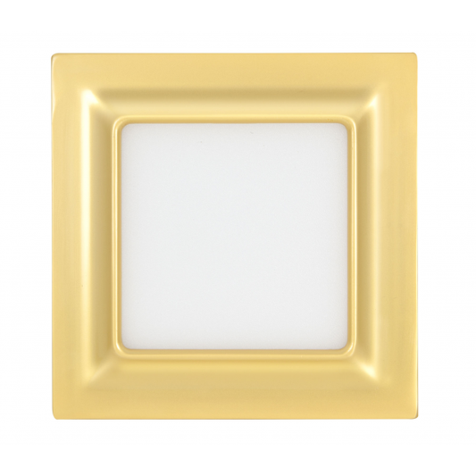 Downlight LED VENTURA Oro 12x12, 9W, empotrable | Fabrilamp 095190929, iluminación interior dorada