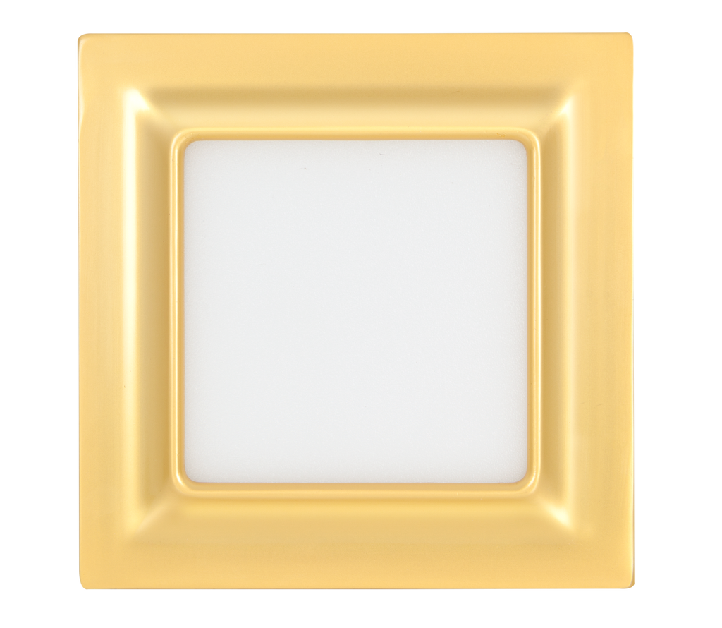 Downlight LED Ventura Oro 12x12 de Fabrilamp (095190929), 9W, empotrable para interior, iluminación técnica dorada.