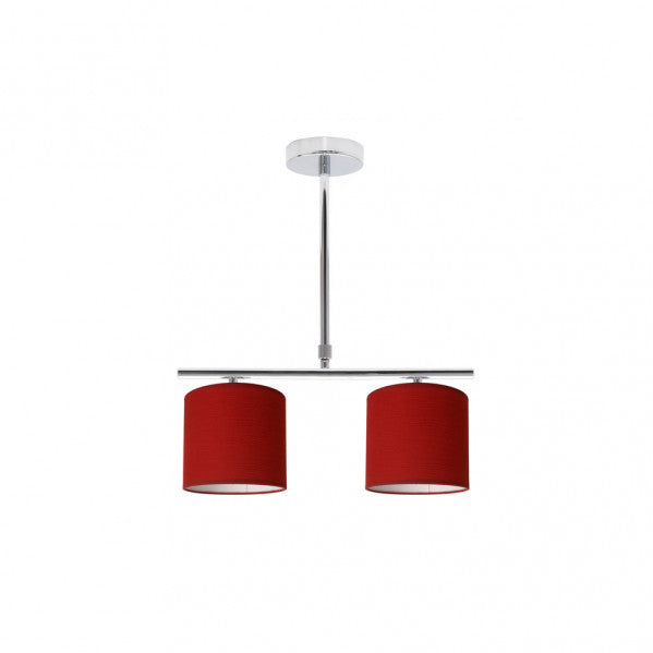 Lámpara planetario clásica Abrila en acabado cromo y rojo, modelo 1.523/2-ROJO con 2 casquillos E14 para iluminación de hogar y decoración elegante.