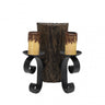 Aplique rústico de pared Tronco con 2 luces en negro y marrón, modelo Abrila 1.612/2, diseño en metal y resina para iluminación interior doméstica, estilo rústico con casquillo E27 y difusor de policarbonato.