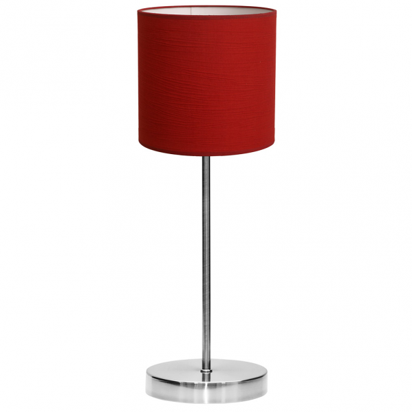 Lámpara sobremesa Planetario Cromo Rojo 1xE14 de Abrila, diseño clásico ecológico para iluminación hogar, base cromo con detalles rojos, ideal para decoración moderna, modelo 1.723/ROJO-ALTO