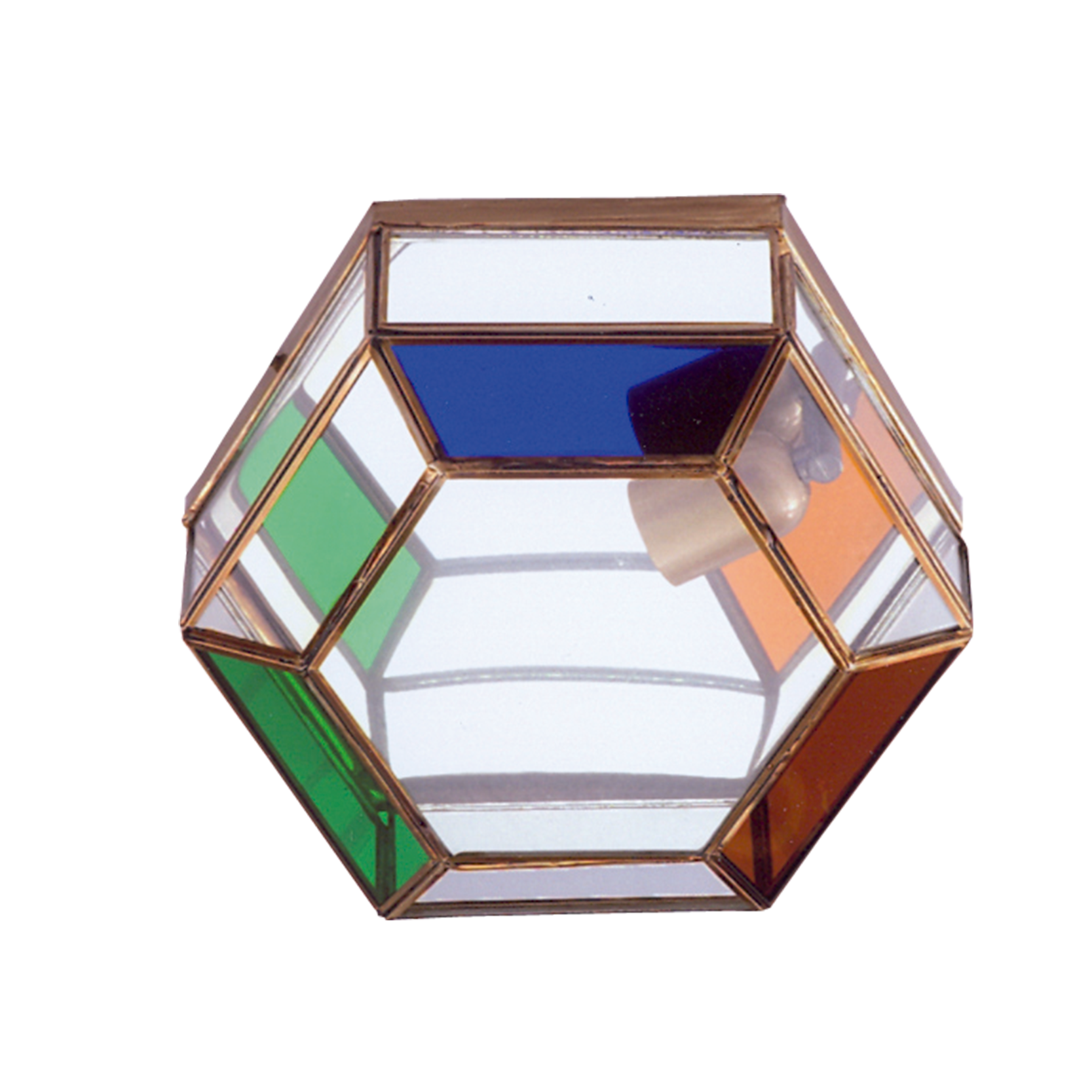 Plafón Granadino Colores Bronce Fabrilamp - Iluminación rústica de interior con detalles en cristal y acabado bronce.