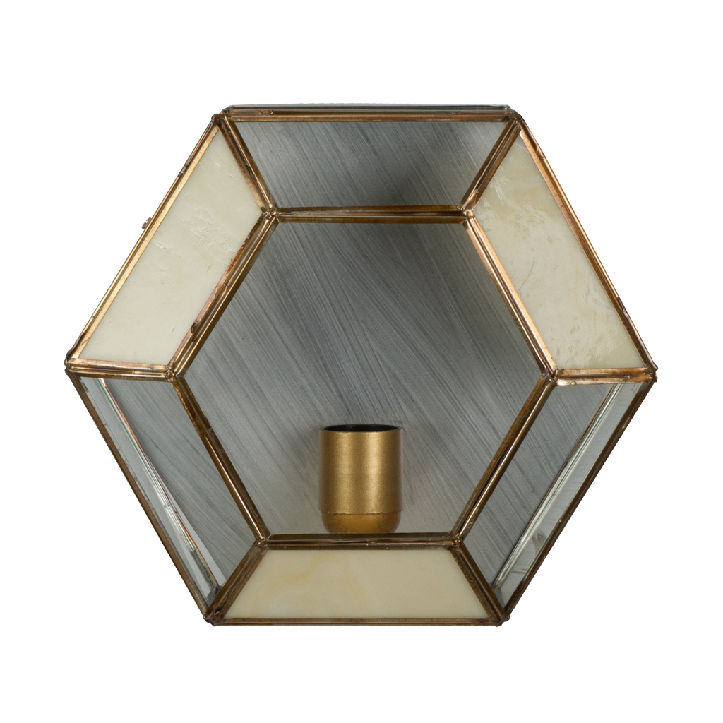 Plafón rústico GRANADINO Opalina bronce para iluminación interior, ideal para decoración doméstica. Fabricado por Fabrilamp (1.873-OPALINA).