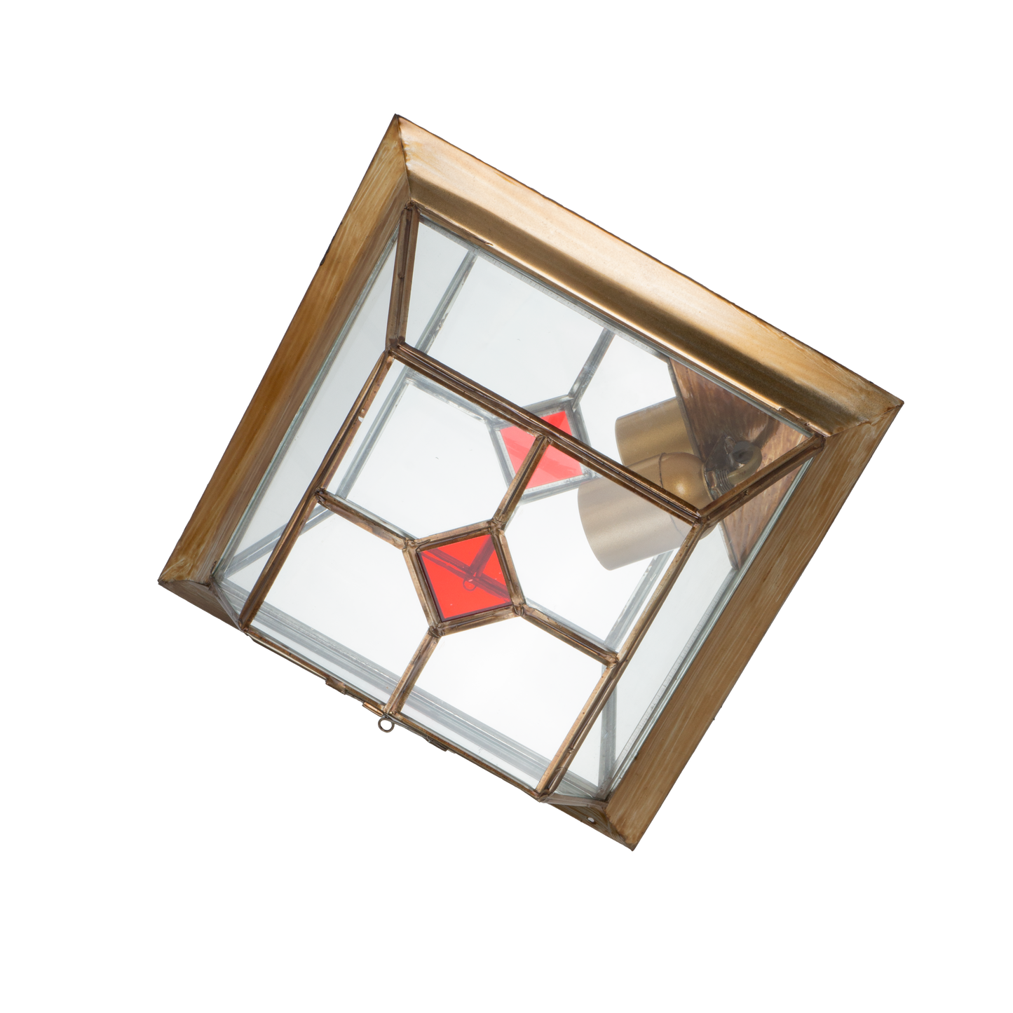 Plafón rústico GRANADINO de cuero rojo para iluminación interior, estilo árabe de Fabrilamp.