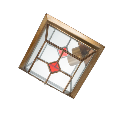 Plafón rústico GRANADINO de cuero rojo para iluminación interior, estilo árabe de Fabrilamp.