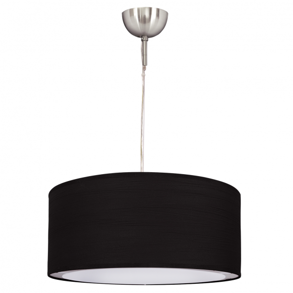 Colgante planetario cilíndrico negro de 35 cm Abrila 1.923/35-NEGRO, lámpara clásica de iluminación decorativa con casquillo E27, diseño moderno en color negro para reciclaje y estilo ce.