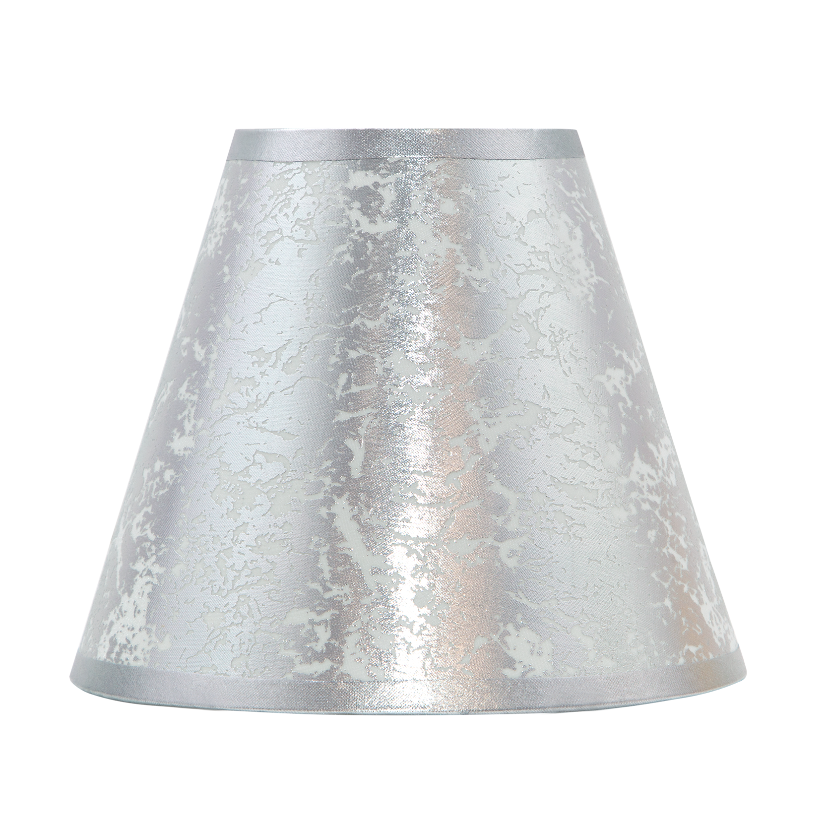 Pantalla cónica plateada para bombilla E27, Fabrilamp 100714010, policarbonato, iluminación decorativa para el hogar.