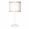 Lámpara sobremesa Cenefa de Abrila en blanco y marrón con 1xE14, diseño infantil de metal y textil para iluminación decorativa en interiores y habitaciones de niños, modelo 107371002.