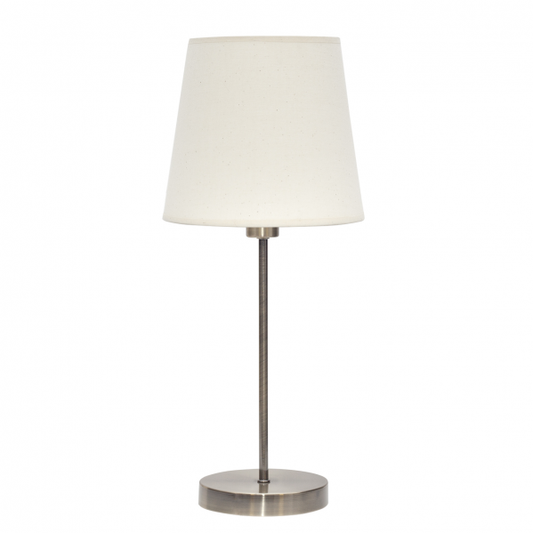 Lámpara de sobremesa Maldivas en cuero Sancho de Abrila, diseño clásico con luz difusa para iluminación doméstica e interiores, estilo textil y metal, referencia 110671058