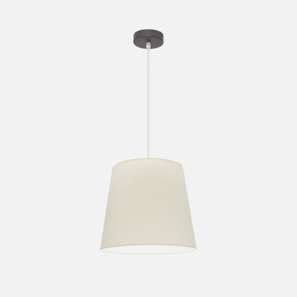 Colgante Maldívas de Abrila en marrón y beige, lámpara colgante clásica 35x35 cm con 1xE27 para luz difusa, ideal para decoración interior doméstica en estilo textil y metal.