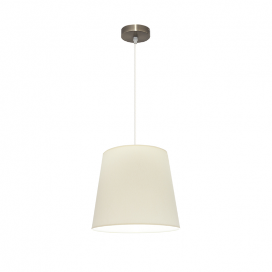 Colgante lámpara Maldívas de Abrila en cuero beige, diseño clásico textil y metal de 35x35 cm con 1xE27 para luz difusa en decoración interior doméstica, modelo 110693514