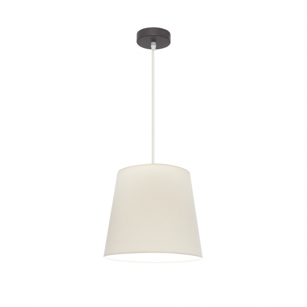 Colgante de techo Maldívas 1xE27 en marrón Sancho de Abrila, lámpara clásica de 35x35 cm con luz difusa para decoración interior doméstica en textil y metal