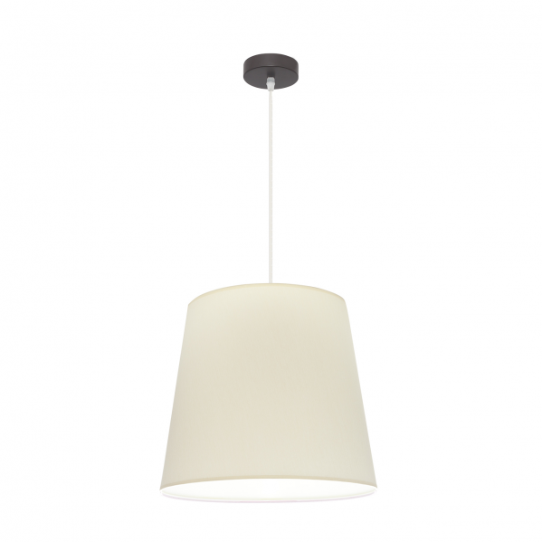 Colgante de techo Maldívas de Abrila en marrón y beige, modelo 110694002 con 1 casquillo E27, diseño clásico de metal y textil para iluminación interior doméstica, regulable hasta 40x40 cm, ideal para decoración hogareña.