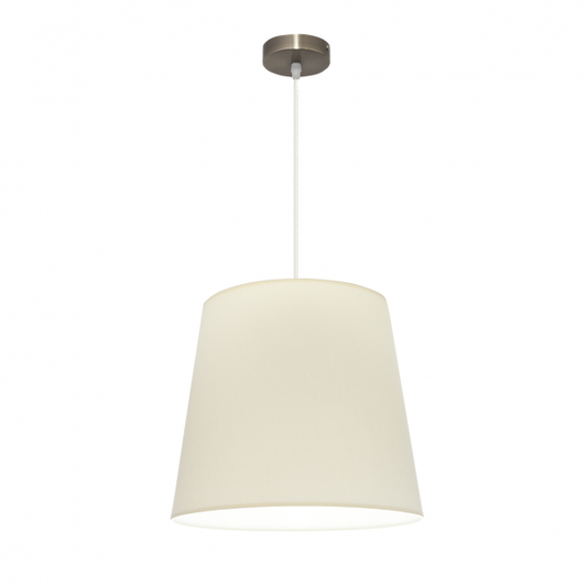 Lámpara colgante Maldivas de Abrila en cuero beige, diseño clásico con base de metal y textil, ideal para iluminación interior del hogar, modelo 1xE27 (110694014)