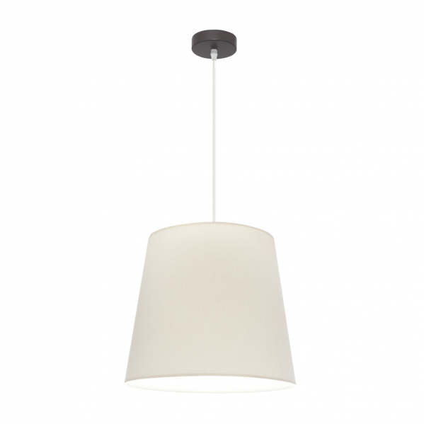 Lámpara colgante clásica Maldivas de Abrila en marrón Sancho con soporte textil y metal, modelo 1xE27 (110694015), ideal para iluminación interior doméstica y decoración hogareña.