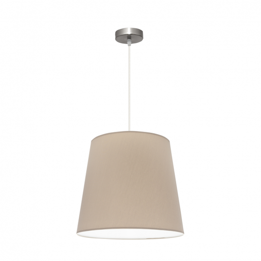 Colgante lámpara Maldívas 1xE27 en níquel y piedra de 40cm, diseño moderno de Abrila para decoración interior doméstica, estilo textil y metal con casquillo E27.