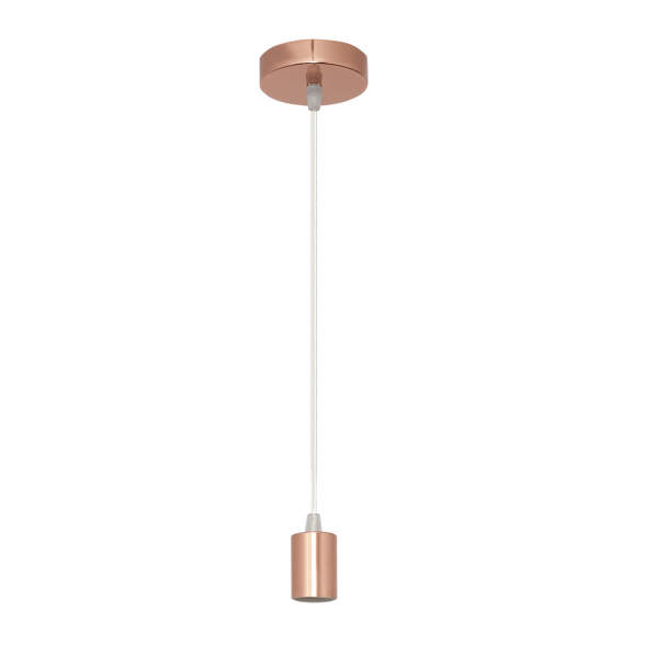 Armazón colgante Maldivas en oro rosa de Abrila, modelo 11069CO11, con socket E27 para bombilla LED, diseño elegante de metal para iluminación interior y decoración moderna.