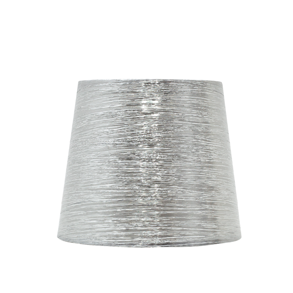 Pantalla Nova E27 Plata Brillo de textil para lámpara, compatible con bombilla E27, Fabrilamp 110912010