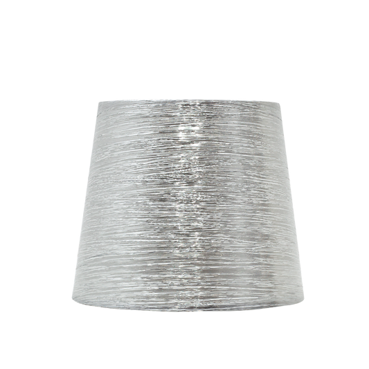 Pantalla Nova E27 Plata Brillo de textil para lámpara, compatible con bombilla E27, Fabrilamp 110912010