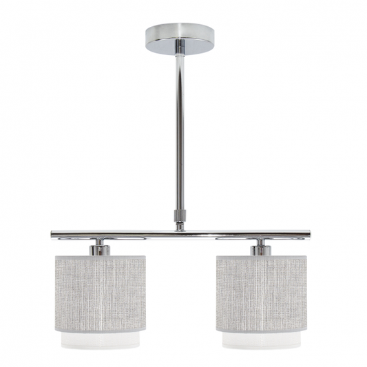 Lámpara de techo Kenya Abrila modelo 111052028, gris y blanca con 2xE14, ajustable en metal y textil, dimensiones 40x14 cm para iluminación interior doméstica y decoración