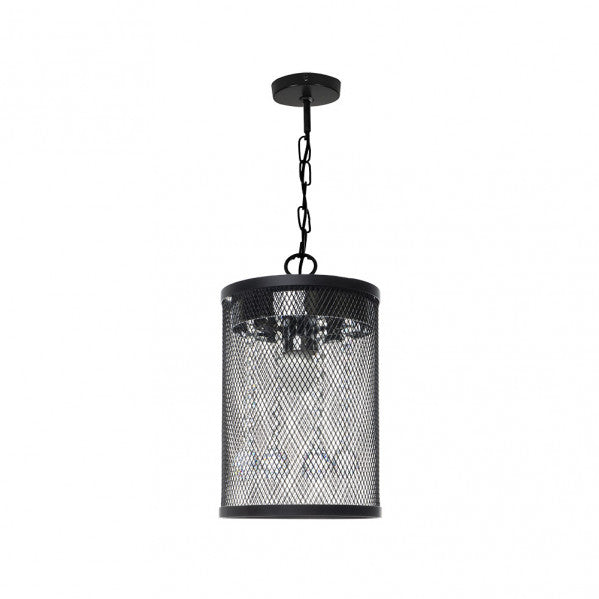 Lámpara colgante Davy de Abrila en negro y cromo con cristal, modelo 1xE27 REG.X18D (112650109), diseño moderno de metal para decoración de interiores