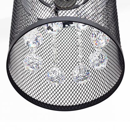 Colgante Davy 1xE27 negro y cromo de Abrila, lámpara colgante moderna con cristal y metal para decoración de interiores, modelo 112650109 REG.X18D