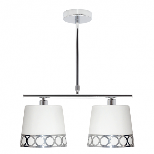 Lámpara de pared Dalia regulable 2xE14 en blanco y plata de Abrila, modelo 114852010, diseño clásico de metal y textil para decoración interior doméstica.