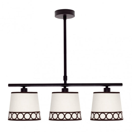 Lámpara clásica Dalia de Abrila en beige y marrón, modelo 3xE14 con base metálica y pantalla textil, ideal para decoración interior doméstica (ref. 114853002)