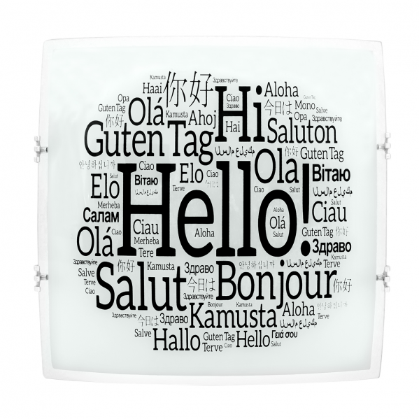 Plafón Saludo Blanco 2xE27, 30x30 cm, Fabrilamp 115383001 – iluminación interior en metal y cristal