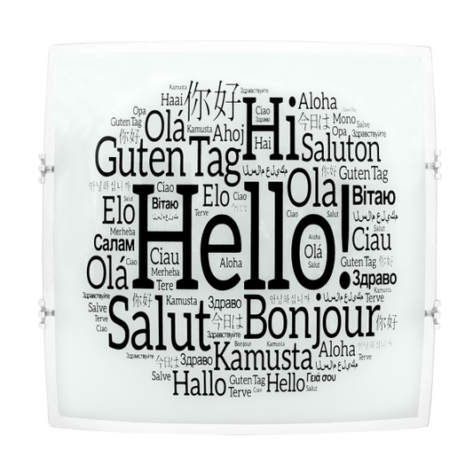 Plafón Saludo Blanco 2xE27, 30x30 cm, Fabrilamp 115383001 – iluminación interior en metal y cristal