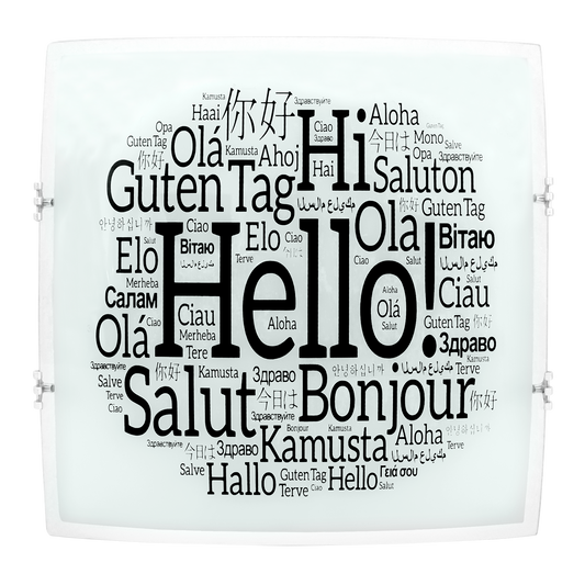 Plafón Saludo 2xE27 Blanco 30x30 cm - Fabrilamp - iluminación interior moderna en metal con cristal (115383001)