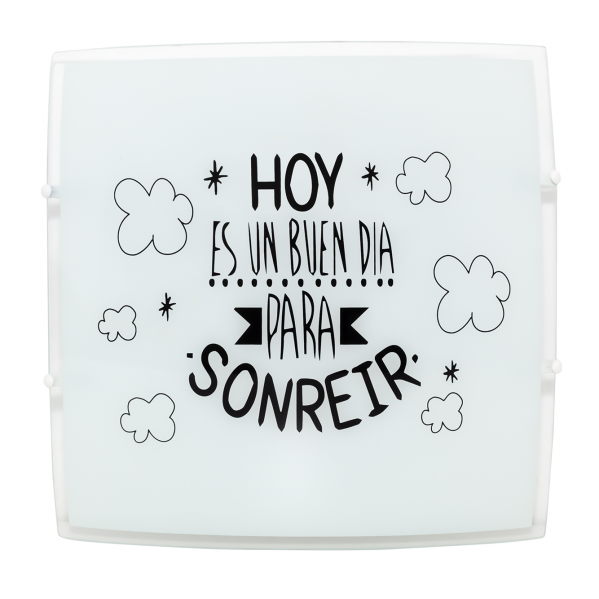 Plafón Sonrisa Blanco 30x30, Fabrilamp (modelo 115483001) – iluminación interior en cristal y metal, decoración moderna