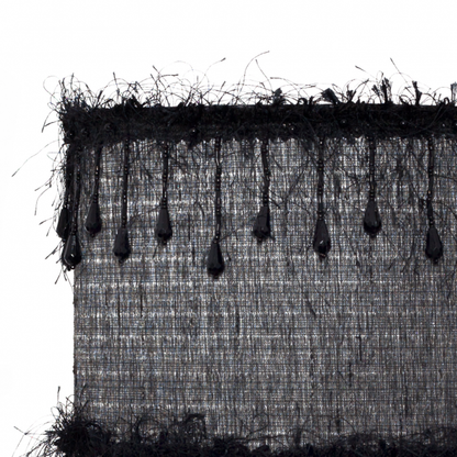 Colgante de hilos negro Abrila de 40 cm en metal y textil vintage para decoración interior doméstica, estilo AI2 colgante colgante negro moderno.