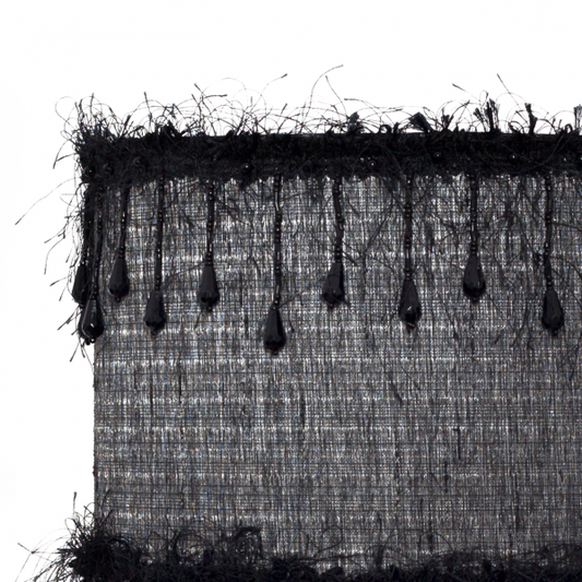 Colgante Hilos Negro 50x50 cm de Abrila, lámpara colgante vintage de metal negro con diseño textil e hilos para iluminación interior E27, estilo doméstico y decoración retro AI2 (117595009)