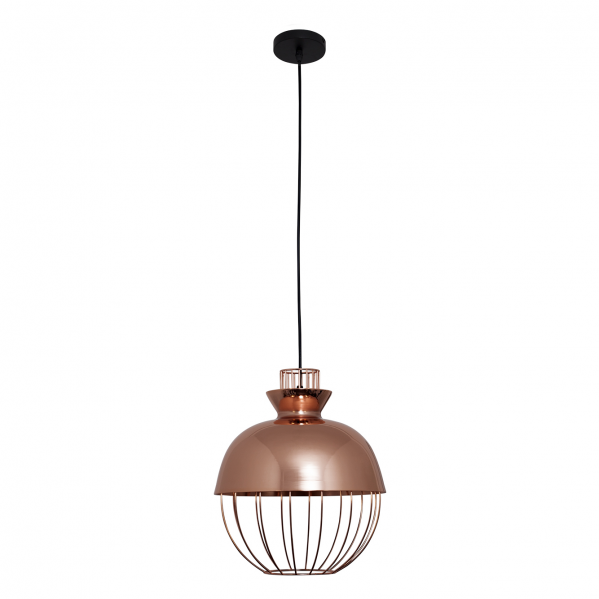 Colgante Toyama en bola de cobre E27 regulable de Abrila, lámpara colgante moderna de metal para decoración interior con luz directa, código 121393511
