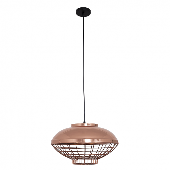 Colgante Toyama de Abrila en cobre pulido con 1 casquillo E27 regulable, diseño moderno de lámpara colgante para iluminación interior y decoración minimalista en metal (ref. 121394011)