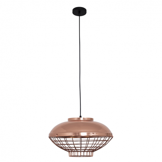 Colgante Toyama de Abrila en cobre pulido con 1 casquillo E27 regulable, diseño moderno de lámpara colgante para iluminación interior y decoración minimalista en metal (ref. 121394011)