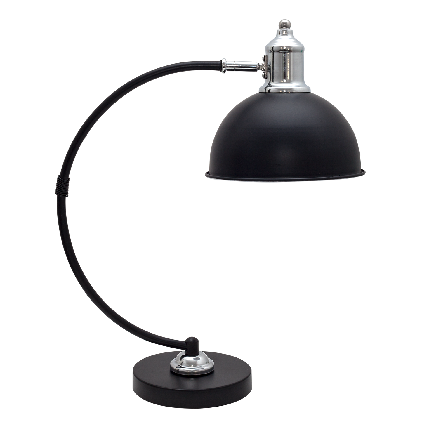 Flexo Luján Negro/Cromo E27 — Fabrilamp 122671109, lámpara de escritorio de metal para hogar e iluminación interior (negro y cromo)