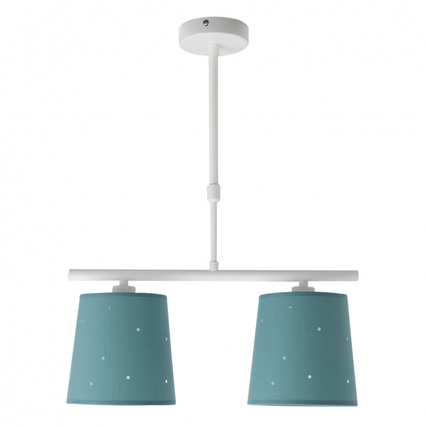 Lámpara infantil de techo Consciencia 2xE14 en color turquesa de Abrila, diseño moderno para decoración interior doméstica, ideal para habitaciones de niños con material metal y textil, modelo 122852048.