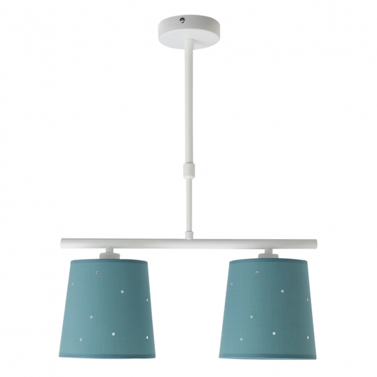 Lámpara infantil de techo Consciencia 2xE14 en color turquesa de Abrila, diseño moderno para decoración interior doméstica, ideal para habitaciones de niños con material metal y textil, modelo 122852048.